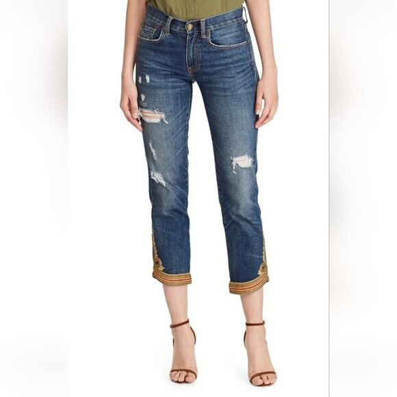 POLO RALPH LAUREN | Waverly Straight Crop Jeans In Indigo Sz 25 - Picture 1 of 6